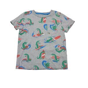 Mini Boden Gray Surfing Crocodile Tee, Size 7/8